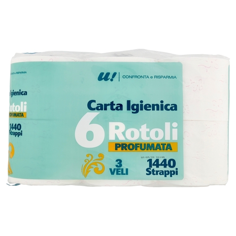 6 Rotoli Carta Igienica Profumata 3 Veli U! Confronta e Risparmia